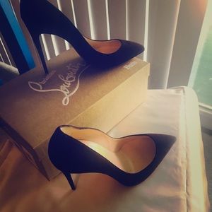 Christian Louboutin Suede Maroon Red Bottom